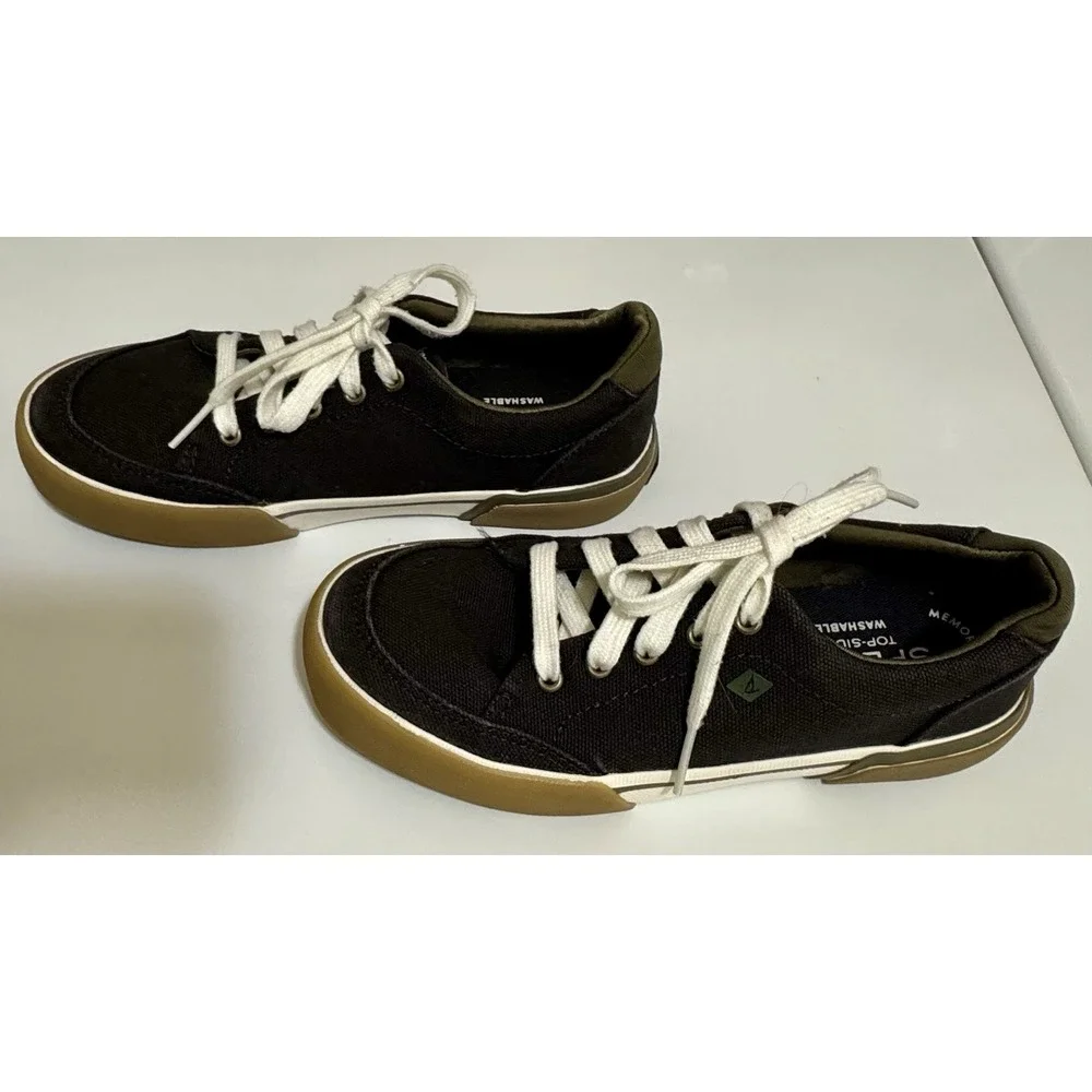 Sperry Unisex-Child Youth Core Harbor Tide Washable Sneaker, Black, Size, 1M US